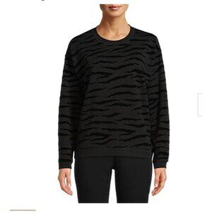 Time and Tru Women's Swing Sweatshirt Black Zebra Print Size X-Large